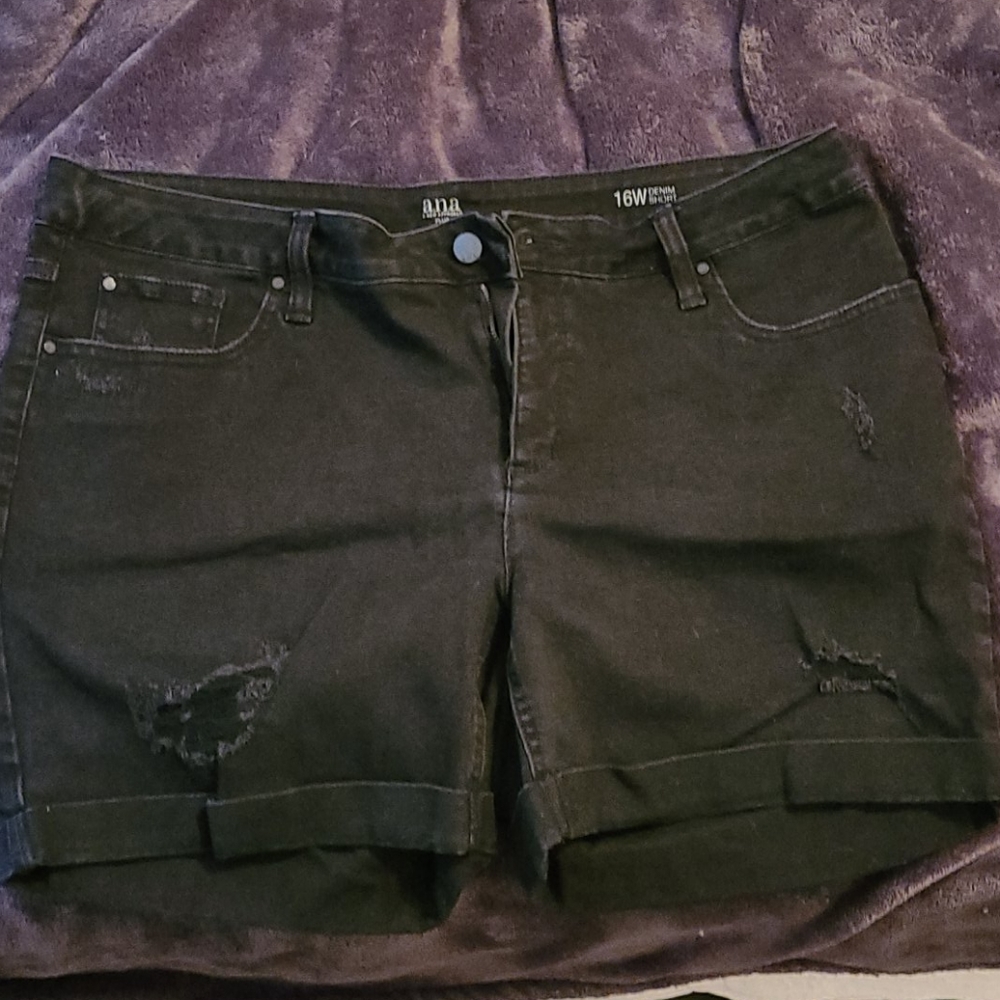Ana black jean shorts